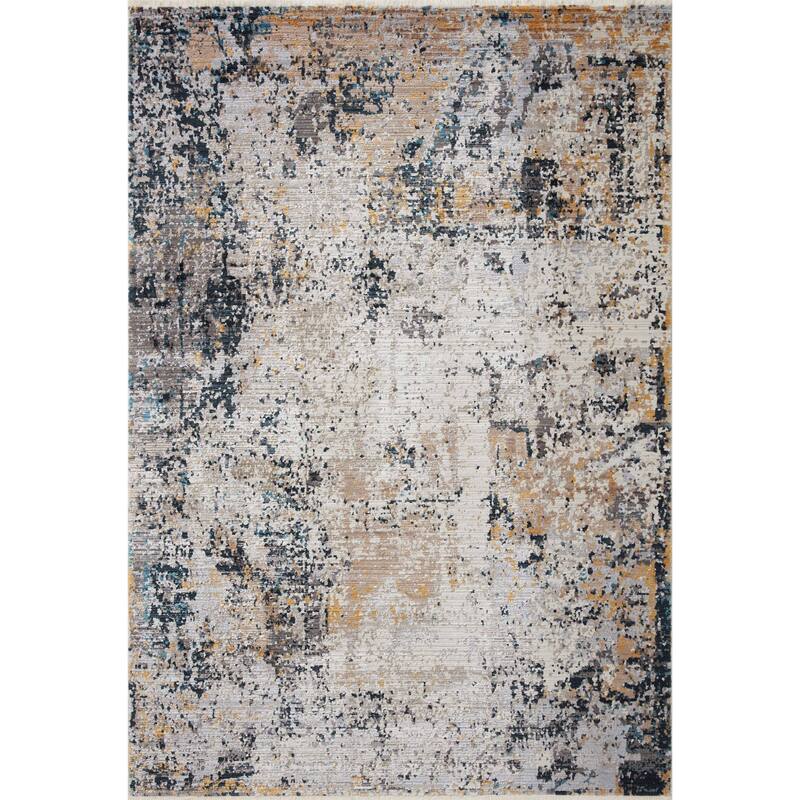 Alexander Home Reese Modern Rustic Abstract Area Rug with Fringe