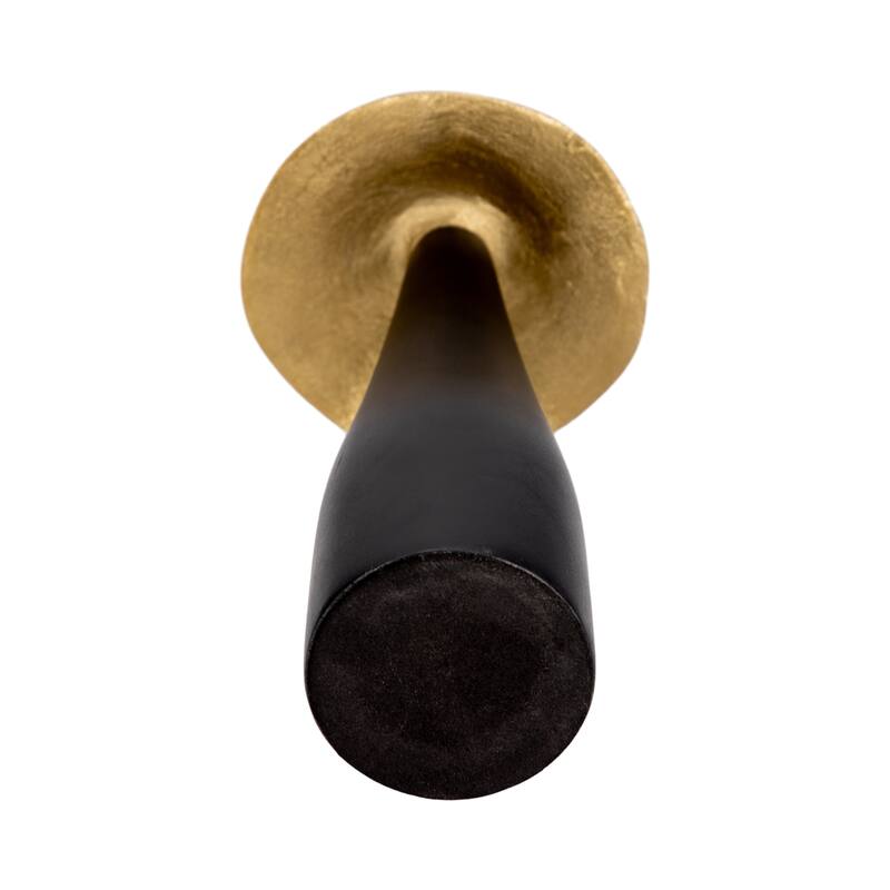 Sagebrook Home Metal, Mushroom Decor Black/Gold, Cylinder, Two-Tone