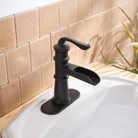 Vibrantbath Commercial Single Handle Waterfall Bathroom Sink Faucet