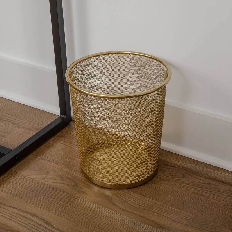 Flash Furniture HH-OHD21-MS Ryder Iron Free Standing Trash Can - Gold