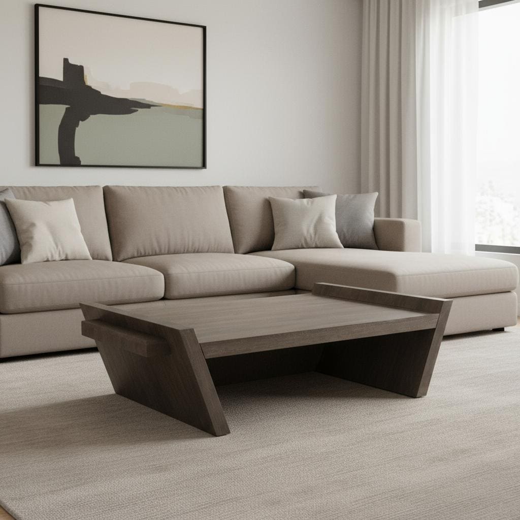 HomeRoots 59" Brown Wood Coffee Table - 59.00 in. x 16.00 in. x 36.00 in.