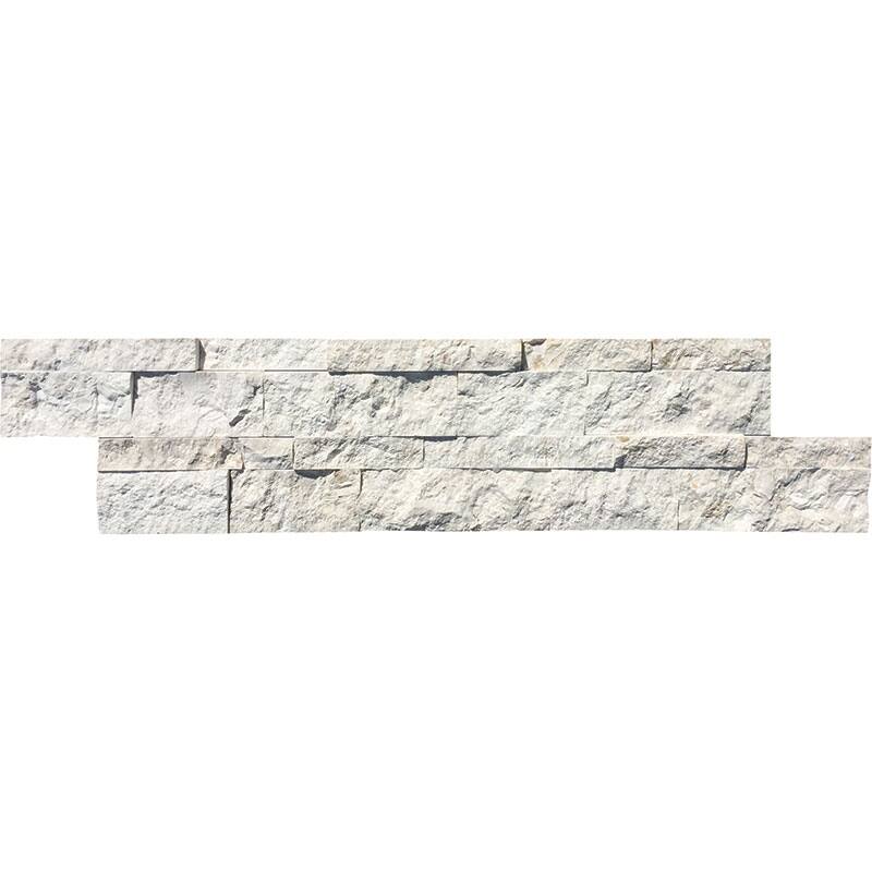 Fresca Limestone Split Face 6" x 24" Ledger Corner Mosaic - Sample - Cream