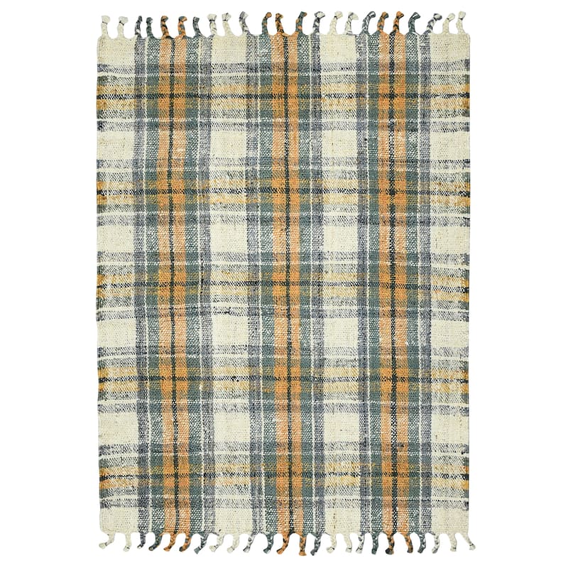 Carbon Loft Whishaw Olive Jute Handspun Plaid Area Rug