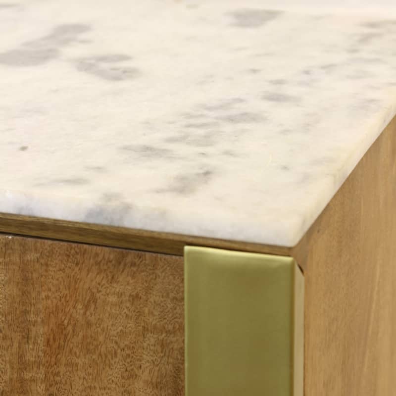 StyleCraft Astoria Barcelona 2-Door Cabinet - Light Tobacco with Marble Top