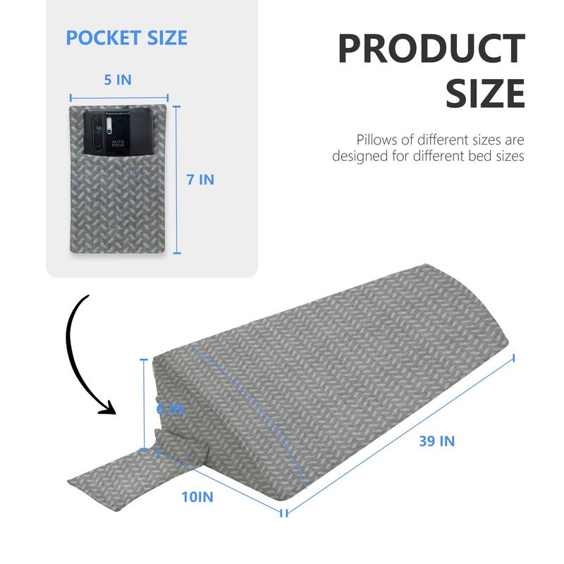 WOWMAX Bed Wedge Pillow for Headboard Gap, Bed Gap Filler, Mattress Gap