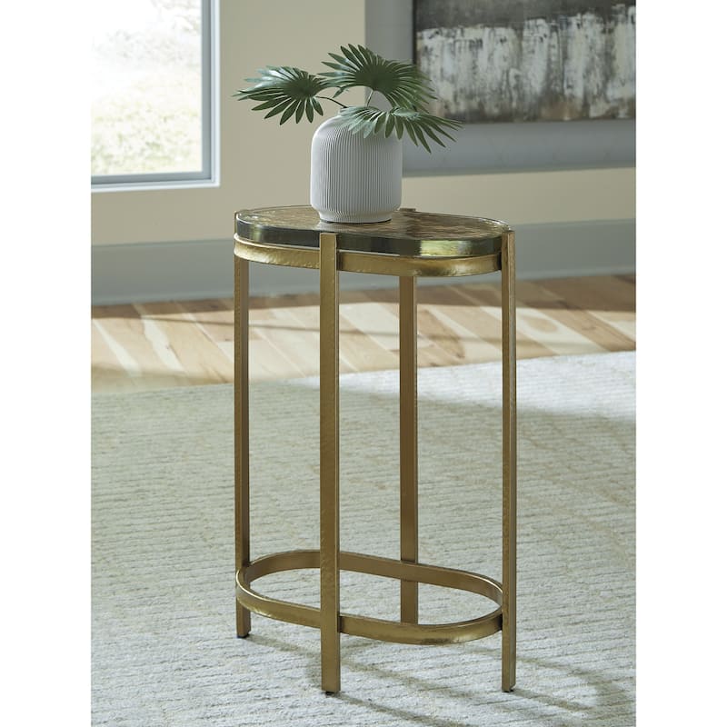 Signature Design by Ashley Porterville Metallic Accent Table - 17" W x 10.25" D x 24.38" H