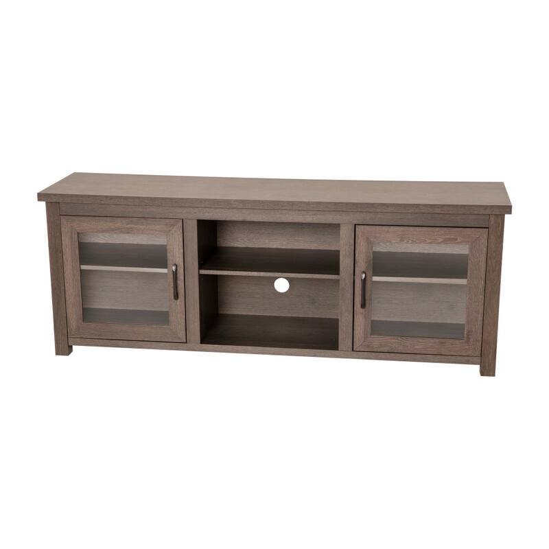 Classic TV Stand for up to 80" TVs-Glass Fronted Doors-Modern Finish