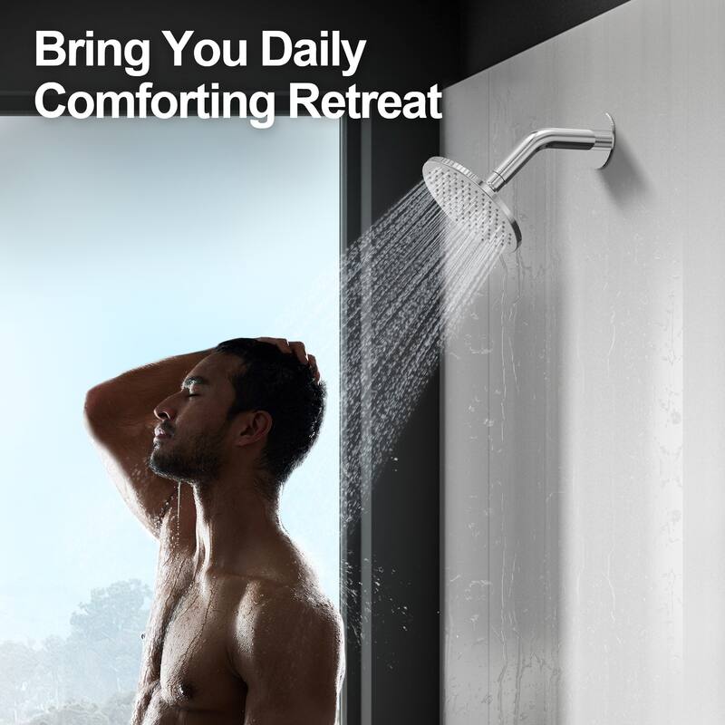 GRANDJOY Dual Shower Heads with Handheld Spray 10" Rainfall Wall Mount Shower Faucet Set