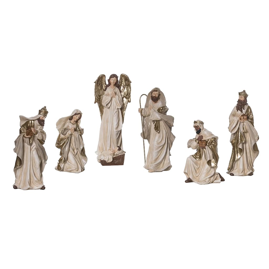 Transpac Resin 3.75 in. Multicolor Christmas Elegant Nativity Set of 7