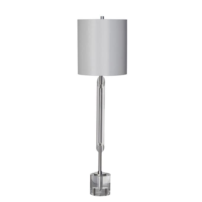 Transitional 1 Light Clear Crystal & Nickel Frame Table Lamp