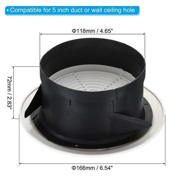 5" Round Air Vent Adjustable Grill Cover Louver Soffit Vent w Screen