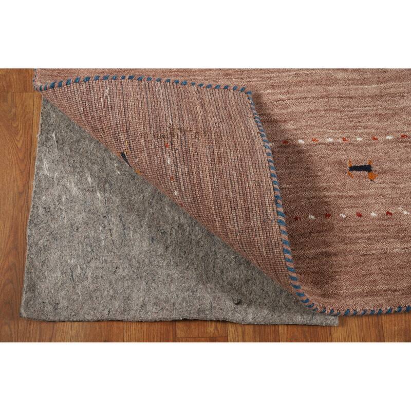 Hand Knotted Oriental 100% Wool Carpet Tribal Animal Pictorial Brown Gabbeh Area Rug - 7' 10'' X 5' 2''