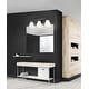 preview thumbnail 3 of 2, EGLO Copeland - 3-Light Bath Vanity Light - Matte Black Finish - White Glass Shade