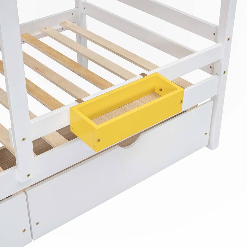 Twin over Twin Bunk Bed with 2 Drawers