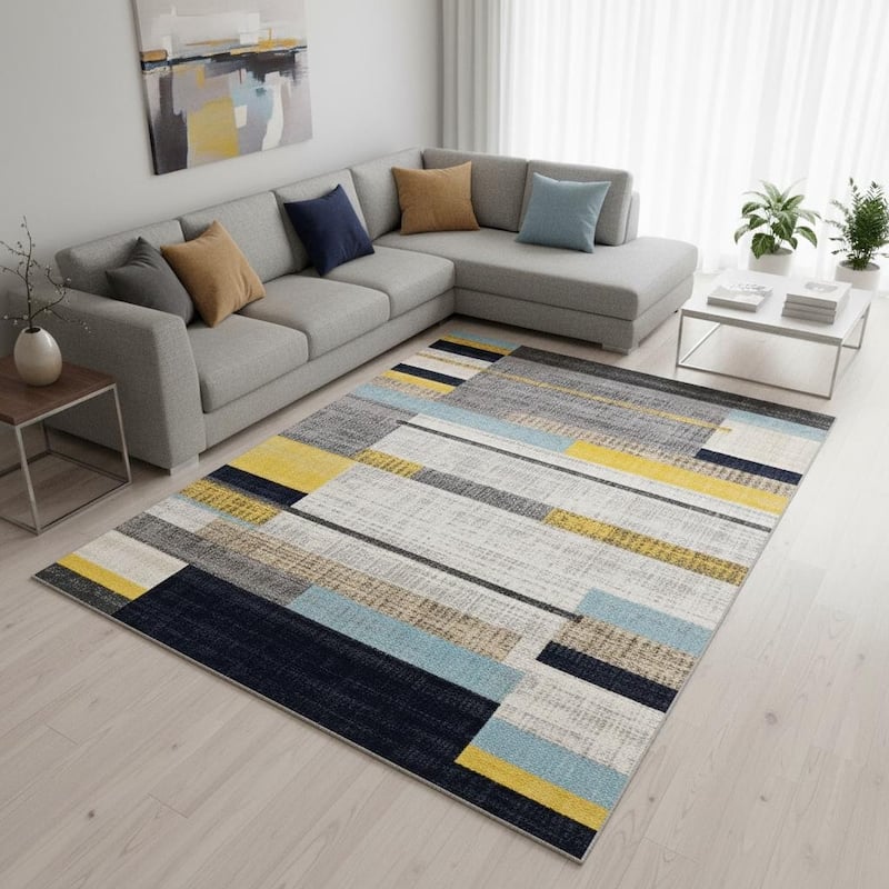 HomeRoots Geometric Modern Rectangle Area Rug - 8' X 11' - 8' X 11'
