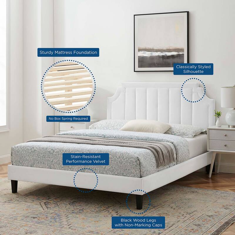 Sienna Performance Velvet Twin Platform Bed