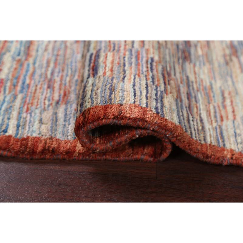 Modern Striped Gabbeh Kashkoli Oriental Area Rug Handmade Wool Carpet - 2'1" x 3'0"