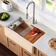 preview thumbnail 39 of 49, Karran 34" Undermount Large Single Bowl Quartz Farmhouse Workstation Kitchen Sink