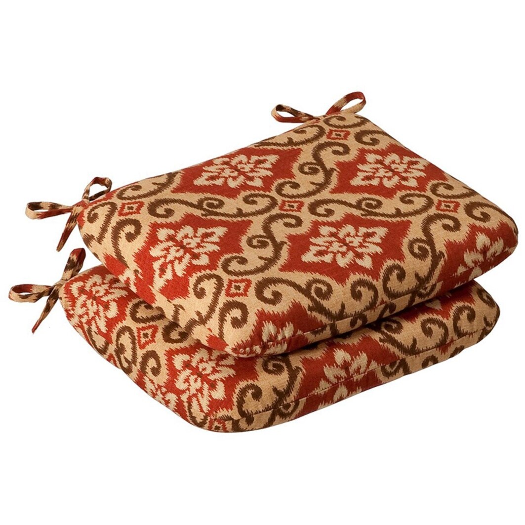 Shop Pack Of 2 Outdoor Patio Furniture Chair Seat Cushions Vintage Tuscan Overstock 16609778