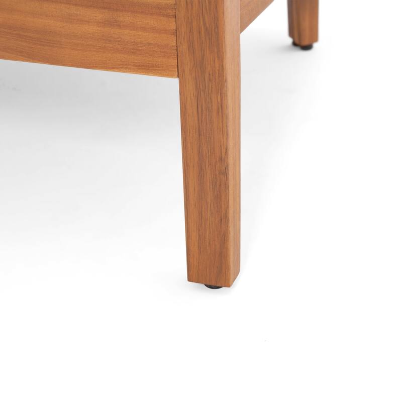 Christopher Knight Home - Brooklyn 3-Piece Outdoor Acacia Wood Patio Conversation Set with Wooden Slatted Coffee Table