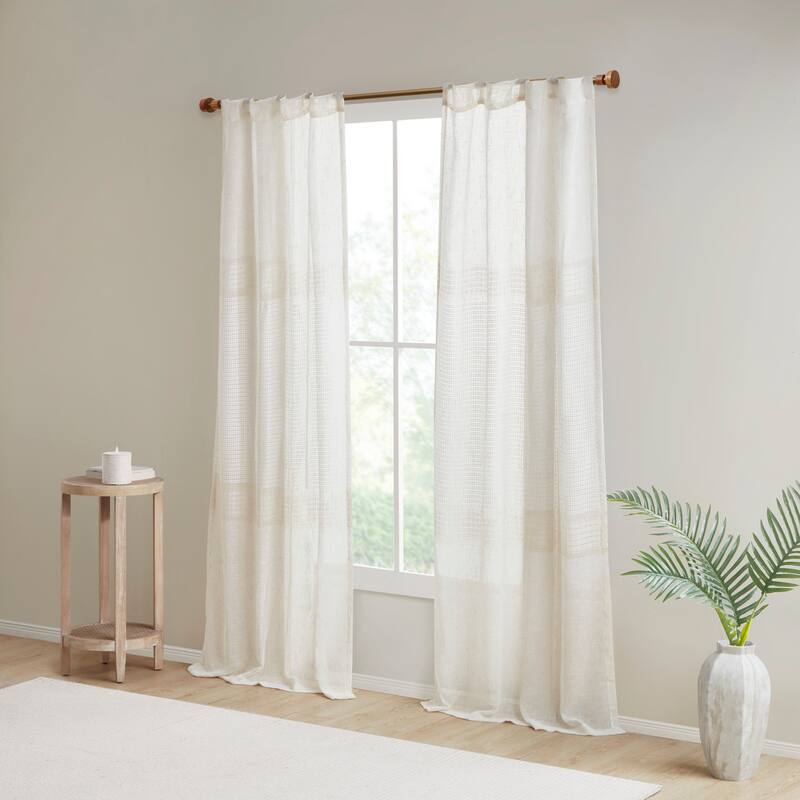 Madison Park Calista Yarn Dye Sheer Curtain Panel Pair