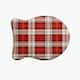 Plaid Pet Feeding Mat for Dogs and Cats - Dark Red - 19" x 14"-Fish