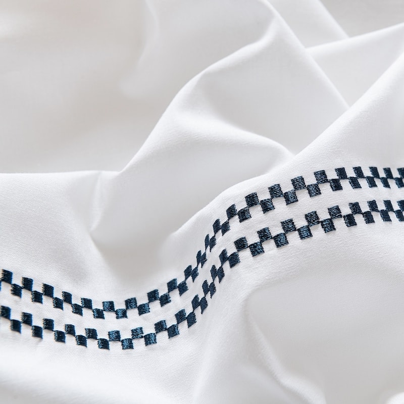 Hotel Collection Embroidered Cotton Percale 200 Thread Count Duvet Cover 3 Pieces Set