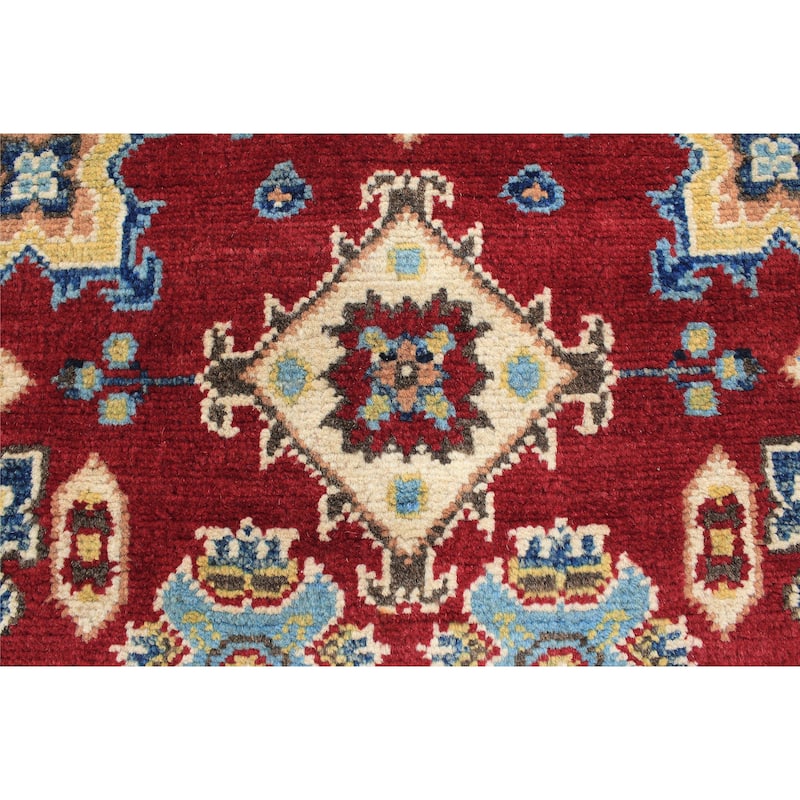 Bohemian Kazak Sidney Red/Beige Wool Rug - 2'9'' x 4'2''