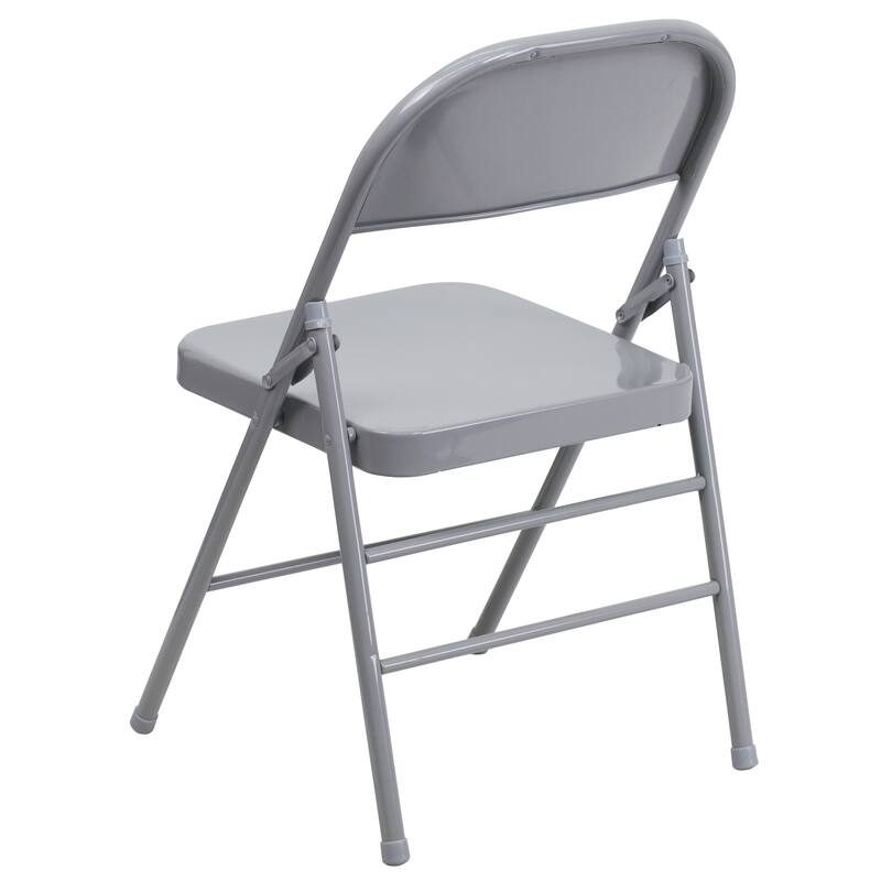 2 Pack Triple Braced & Double Hinged Metal Folding Chair
