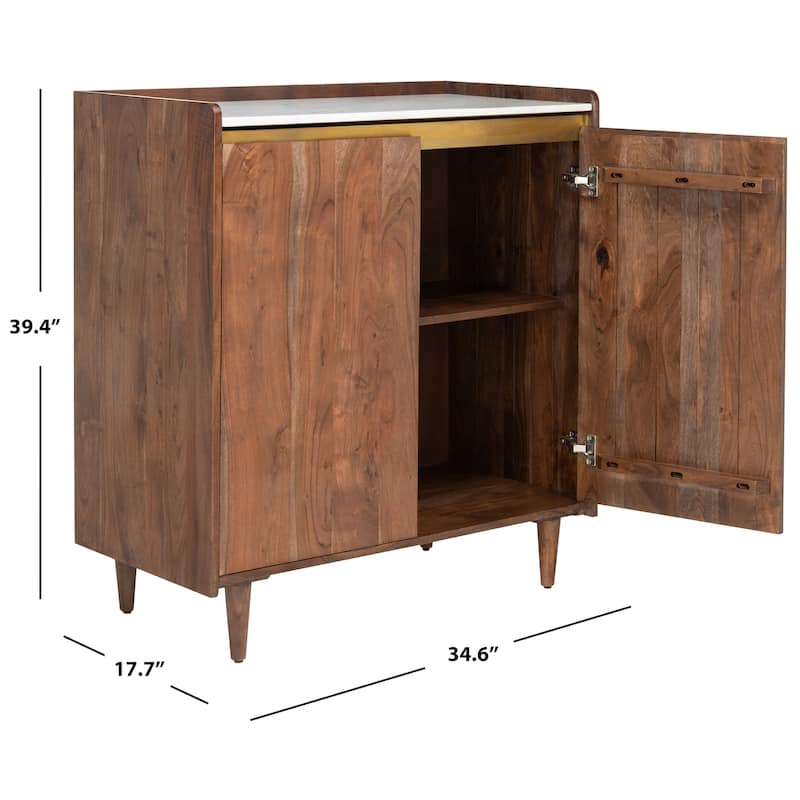 SAFAVIEH Couture Milana Marble Bar Cabinet - 35"W x 18"D x 39"H