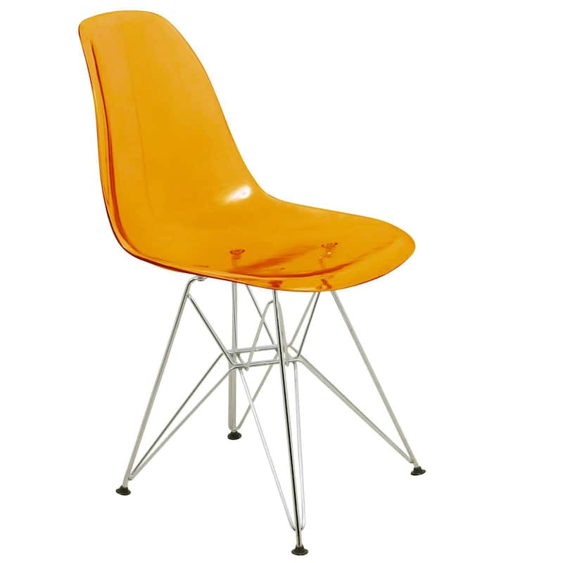 LeisureMod Cresco Molded 2-Tone Eiffel Side Chair - White Blue - 17"L x 18.4"W x 32"H