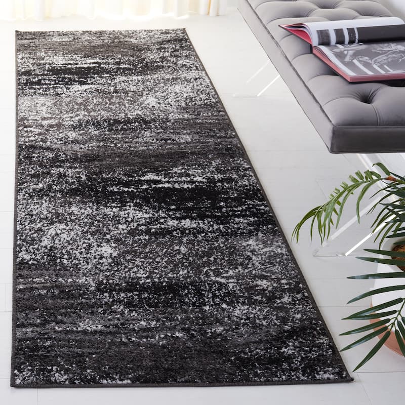 SAFAVIEH Adirondack Brynn Modern Abstract Rug - 2'1" x 6' Runner - Silver/Black - Runner