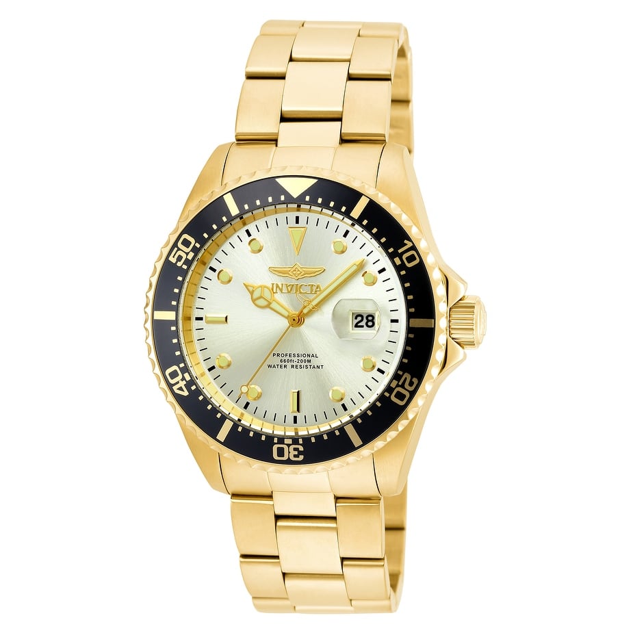 Invicta Men's 22065 Pro Diver Quartz 3 Hand Champagne Dial Watch