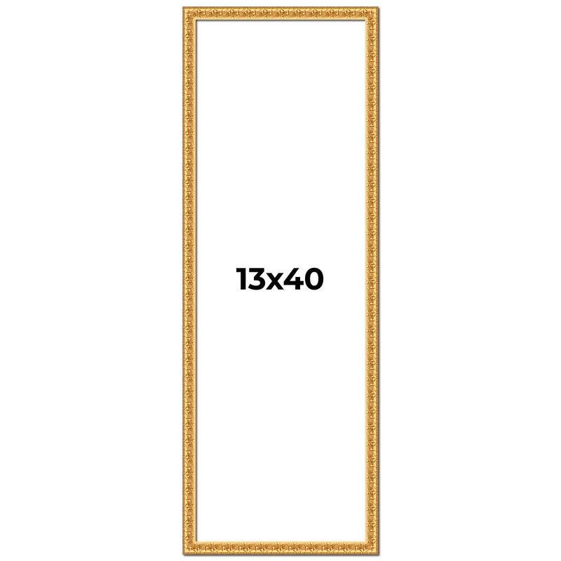 13x40 Frame Gold Real Wood Picture Frame Width 1 inches | Interior