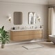 preview thumbnail 10 of 12, Sylphar 84 inch Bathroom Vanity with Sink, Floating Oak Cabinet with Stone Top