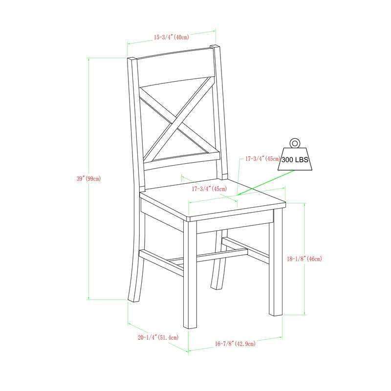Middlebrook Solid Wood 7-Piece Dining Set with X-Back Chairs
