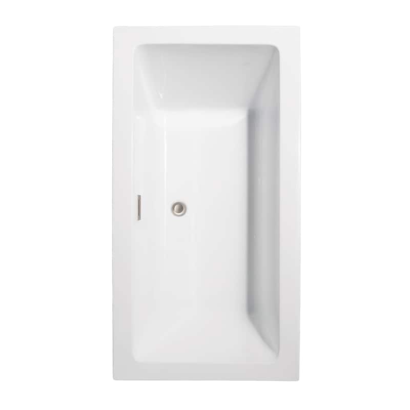 Wyndham Collection Melody 60-inch White Freestanding Soaking Bathtub