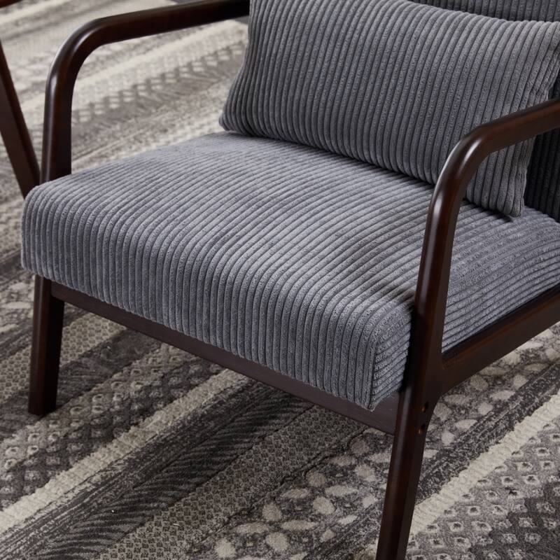 Mid-Century Modern Accent Chair & Coffee Table Set, Vintage Luxury Style, Leisure Chair & coffee table