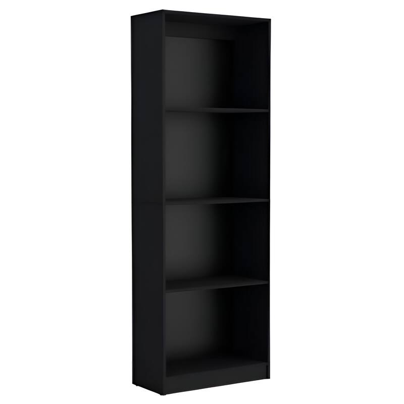 HomeRoots Set of Two Black Wood Multi Tier Bookcases