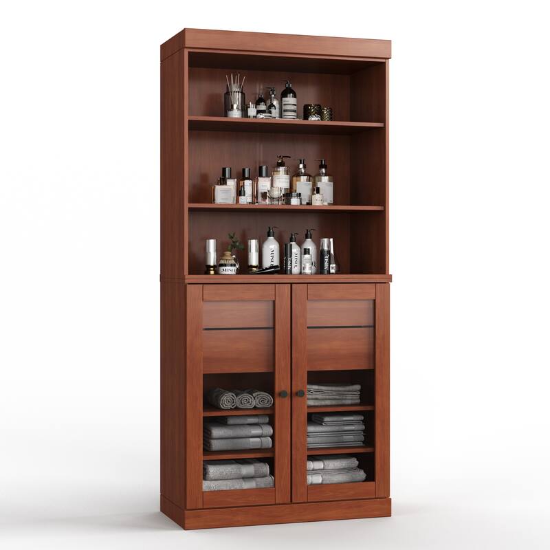 100% Solid Wood 32" Bathroom Cabinet with Optional Doors, 2-Drawers by Palace Imports
