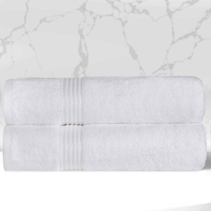 Blue Nile Mills Ibiza Egyptian Cotton Bath Towel, Set of 2 - White