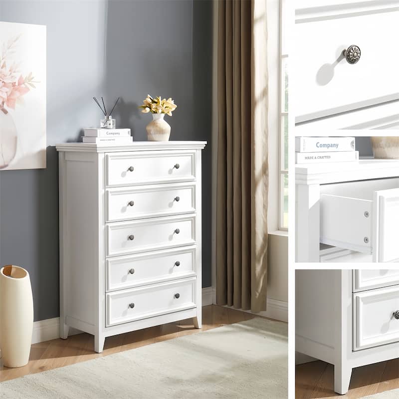 5 Drawers Dresser 5 Drawers Cabinet,Chest of Drawers Closet Organizers