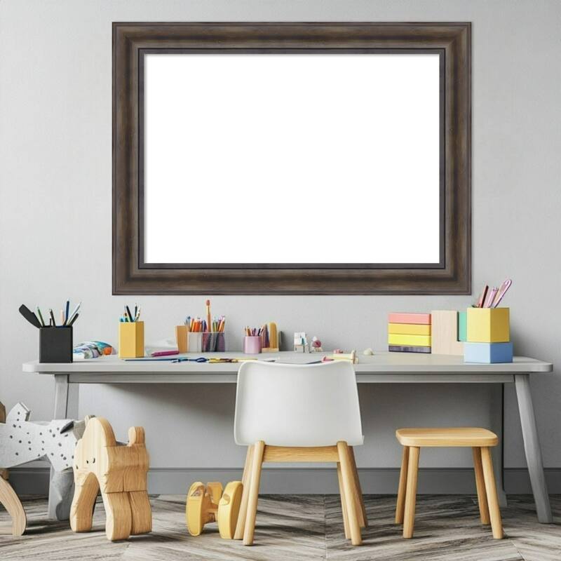 Amanti Art Rustic Pine Black Framed Dry Erase Magnetic Board