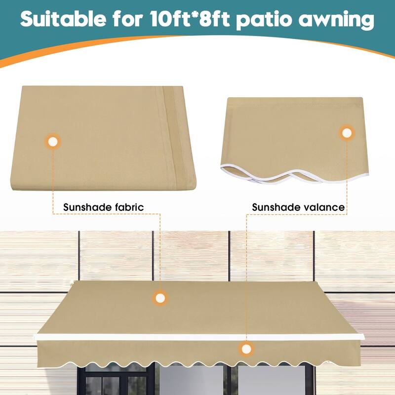 MCombo Sunshade Replacement Fabric with UV Protection for Retractable Patio Awnings