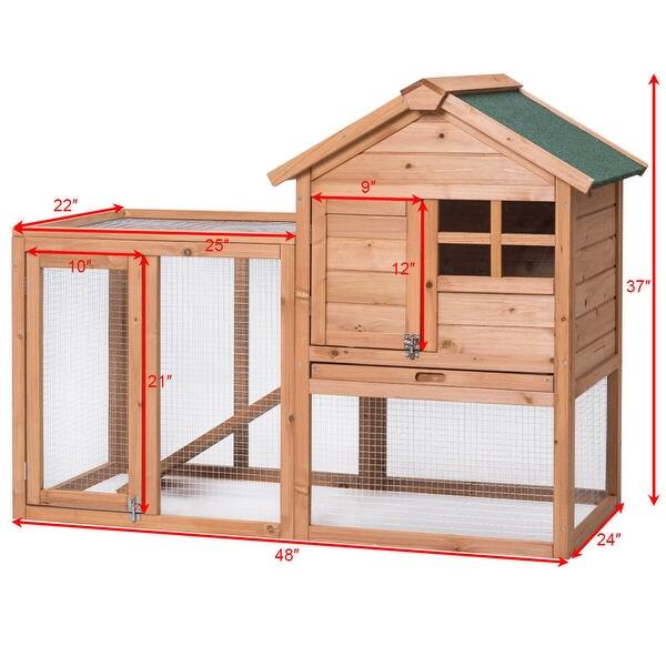 Shop Gymax Wooden Rabbit Hutch Chicken Coop Poultry Cage Hen Duck