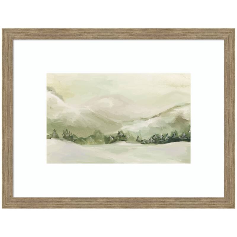 Kate and Laurel AQ Winter Landscape No. 3 by Annie Quigley Framed Wall Art Print - 26 x 20 - Brown