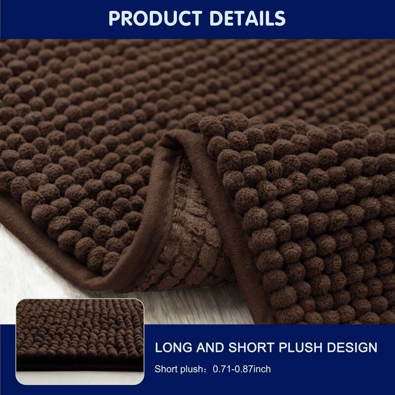 Subrtex Chenille Soft Rugs Super Water Absorbing Shower Mats