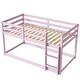preview thumbnail 12 of 10, Pink Twin Size Wood Loft Bed with Ladder and Fence