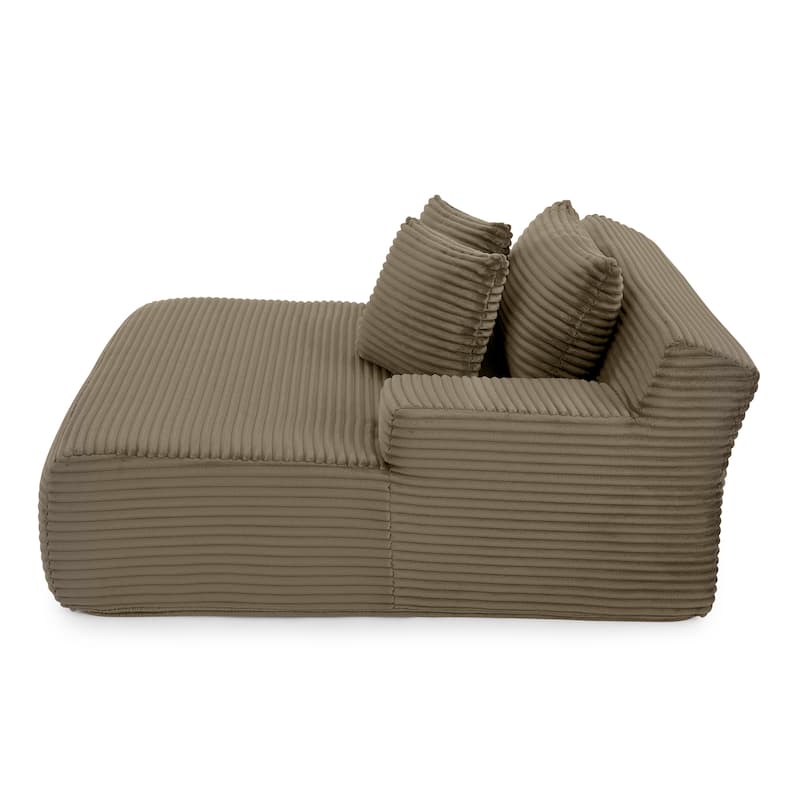 Oversized Single Lazy Sofa Lounge Chair, High-Density Foam Filled Reading Chair, Velvet Upholstered Boneless Chairs