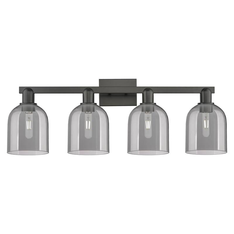 Innovations Lighting Endless Possibilities Arcadia - Bella - 4 Light 33" Bath Vanity Light - Matte Black/Light Smoke